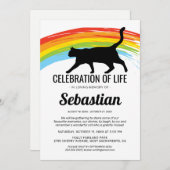 Cat Funeral Memorial Rainbow Bridge Einladung (Vorne/Hinten)