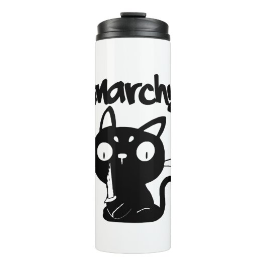 Cat Funny Anarchy Halloween Tiere für Frauen Männe Thermosbecher (Vorderseite)