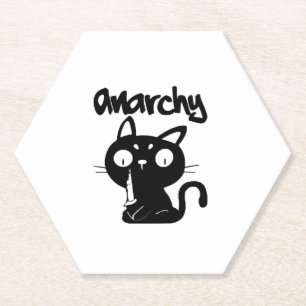 Cat Funny Anarchy Halloween Tiere für Frauen Männe Untersetzer
