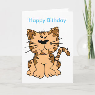 Cat Funny Birthday Postcard Karte