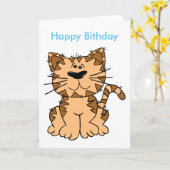 Cat Funny Birthday Postcard Karte (Gelbe Blume)
