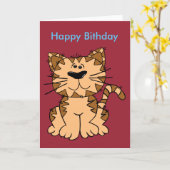 Cat Funny Birthday Postcard Karte (Gelbe Blume)