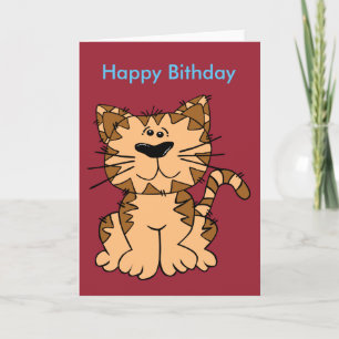 Cat Funny Birthday Postcard Karte