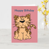 Cat Funny Birthday Postcard Karte (Gelbe Blume)