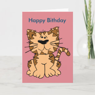 Cat Funny Birthday Postcard Karte