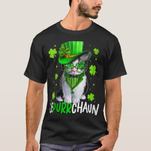 Cat Funny Cat Lover Kleeblatt St Patricks Day T-Shirt