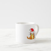 Cat Funny Christmas Cartoon Niedlich Mouse Espressotasse (Vorderseite Rechts)