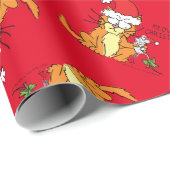 Cat Funny Christmas Cartoon Niedlich Mouse Geschenkpapier (Rolleneckpunkt)