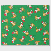 Cat Funny Christmas Cartoon Niedlich Mouse Geschenkpapier (Flach)