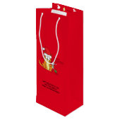 Cat Funny Christmas Cartoon Niedlich Mouse Geschenktüte Für Weinflaschen (Rückseite Schrägansicht)