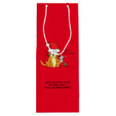 Cat Funny Christmas Cartoon Niedlich Mouse Geschenktüte Für Weinflaschen (Rückseite)