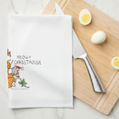 Cat Funny Christmas Cartoon Niedlich Mouse Geschirrtuch (Viertel Falte)