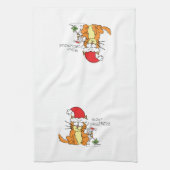 Cat Funny Christmas Cartoon Niedlich Mouse Geschirrtuch (Vertikal)