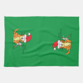 Cat Funny Christmas Cartoon Niedlich Mouse Geschirrtuch (Horizontal)