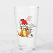Cat Funny Christmas Cartoon Niedlich Mouse Glas (Rückseite)