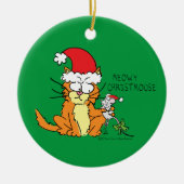 Cat Funny Christmas Cartoon Niedlich Mouse Keramik Ornament (Vorne)