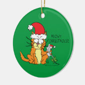 Cat Funny Christmas Cartoon Niedlich Mouse Keramik Ornament (Links)
