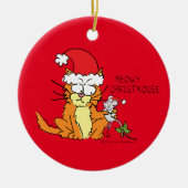 Cat Funny Christmas Cartoon Niedlich Mouse Keramik Ornament (Vorne)
