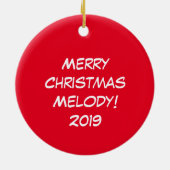 Cat Funny Christmas Cartoon Niedlich Mouse Keramik Ornament (Hinten)