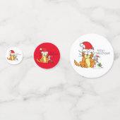 Cat Funny Christmas Cartoon Niedlich Mouse Konfetti (Vorderseiten)