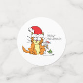 Cat Funny Christmas Cartoon Niedlich Mouse Konfetti (Klein Vorderseite)