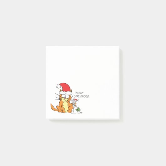 Cat Funny Christmas Cartoon Niedlich Mouse Post-it Klebezettel (Vorderseite)
