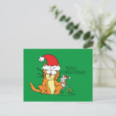 Cat Funny Christmas Cartoon Niedlich Mouse Postkarte (Stehend Vorderseite)