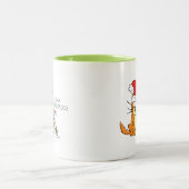 Cat Funny Christmas Cartoon Niedlich Mouse Zweifarbige Tasse (Mittel)
