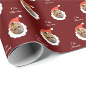 Cat Funny Face Frohe Weihnachten Spanisches Foto Geschenkpapier (Rolleneckpunkt)