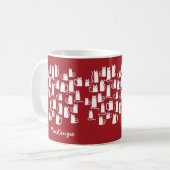 Cat Funny Red White Kaffeetasse (Vorderseite Links)