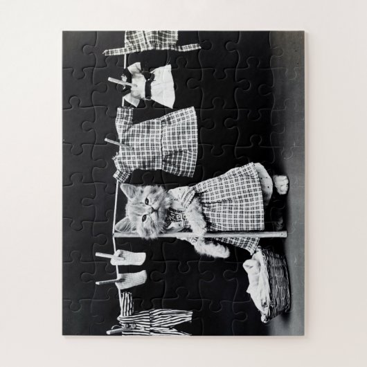 Cat Funny Wäsche Day Puzzle (Vertikal)