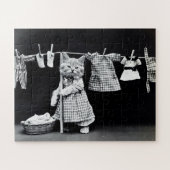 Cat Funny Wäsche Day Puzzle (Horizontal)