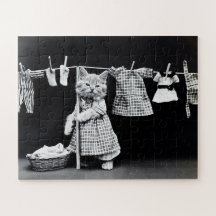 Cat Funny Wäsche Day