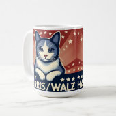 Cat für Harris/Walz Coffee Tasse (Vorderseite Links)