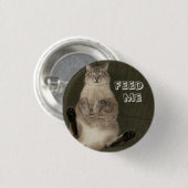 Cat "FÜTTRE ME" Round Button (Vorne & Hinten)