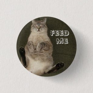 Cat "FÜTTRE ME" Round Button