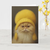 Cat Gallery Cat Grußkarte Karte (Gelbe Blume)