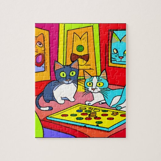 Cat Game Night Puzzle (Vertikal)