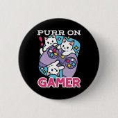 Cat Gamer Design - Purer On Gamer Joystick Art Button (Vorderseite)