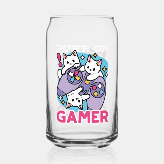 Cat Gamer Design - Purer On Gamer Joystick Art Dosenglas (Rückseite)