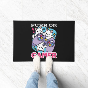 Cat Gamer Design - Purer On Gamer Joystick Art Fußmatte