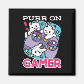 Cat Gamer Design - Purer On Gamer Joystick Art Magnet (Vorne)