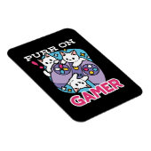 Cat Gamer Design - Purer On Gamer Joystick Art Magnet (Rechte Seite)
