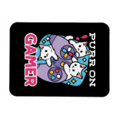 Cat Gamer Design - Purer On Gamer Joystick Art Magnet (Horizontal)