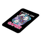 Cat Gamer Design - Purer On Gamer Joystick Art Magnet (Linke Seite)