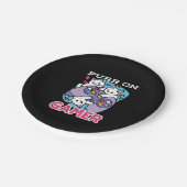 Cat Gamer Design - Purer On Gamer Joystick Art Pappteller (Schrägansicht)