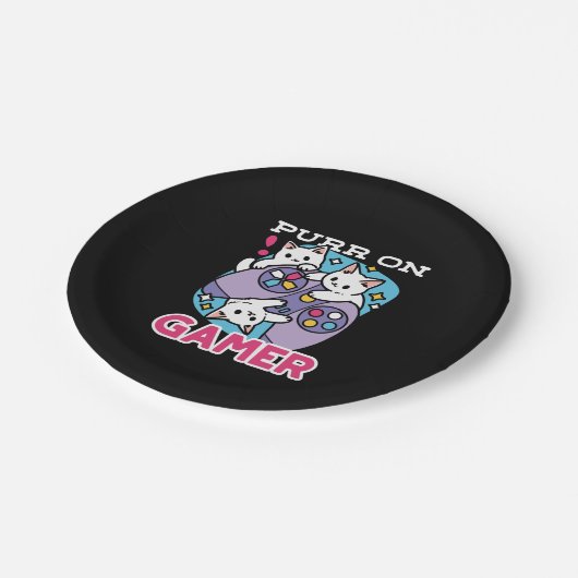 Cat Gamer Design - Purer On Gamer Joystick Art Pappteller (Schrägansicht)