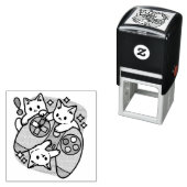 Cat Gamer Design - Purer On Gamer Joystick Art Permastempel (Beispiel)