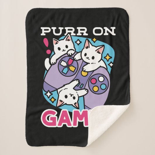 Cat Gamer Design - Purer On Gamer Joystick Art Sherpadecke (Vorderseite)