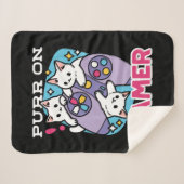 Cat Gamer Design - Purer On Gamer Joystick Art Sherpadecke (Vorderseite (Horizontal))